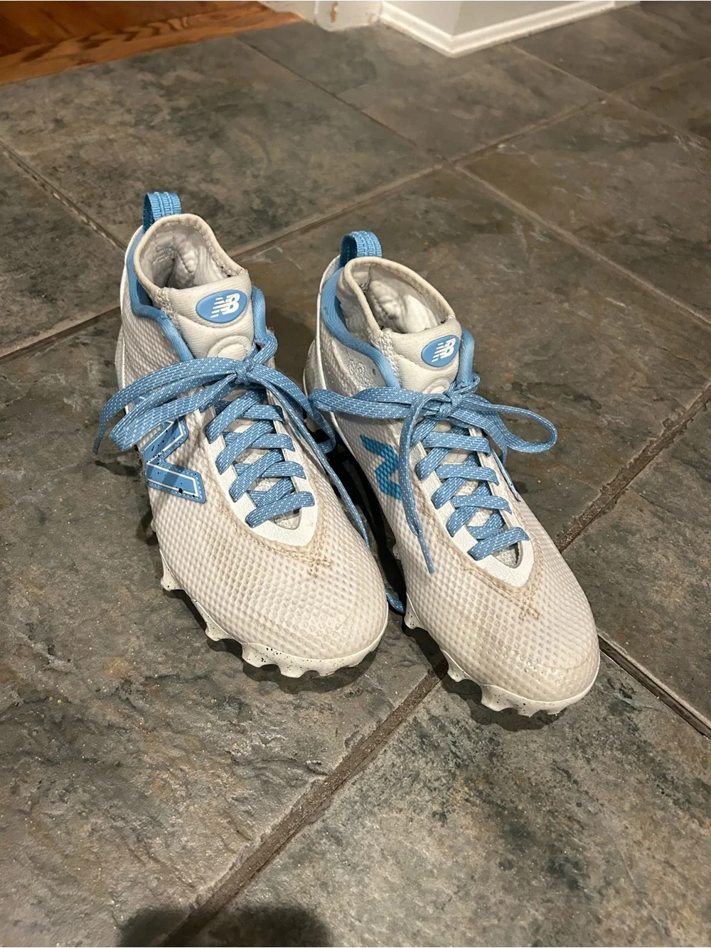 New Balance lacrosse cleats Light Blue and White